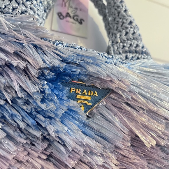 Prada: Raffia Straw Blue Bag *RARE* - Picture 10 of 17